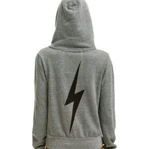Grey thunderbolt AV hoodie